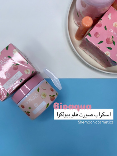 خرید اسکراب صورت هلو بیوآکوا اصل برای لایه برداری و روشن کنندگی پوست در شیمون